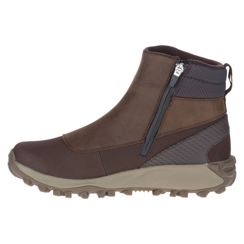 Bottes Merrell Thermo Kiruna Mid Zip Waterproof Marron Homme | N.W.UGLY